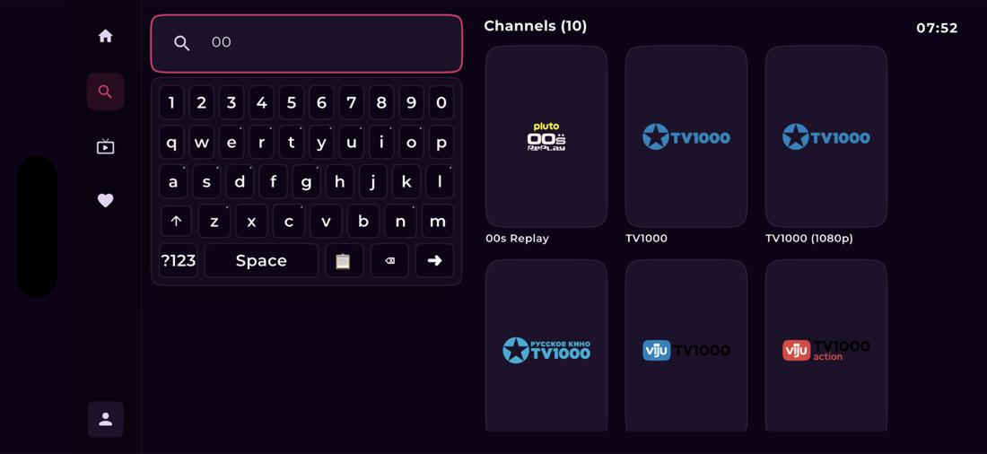 Live TV channel search